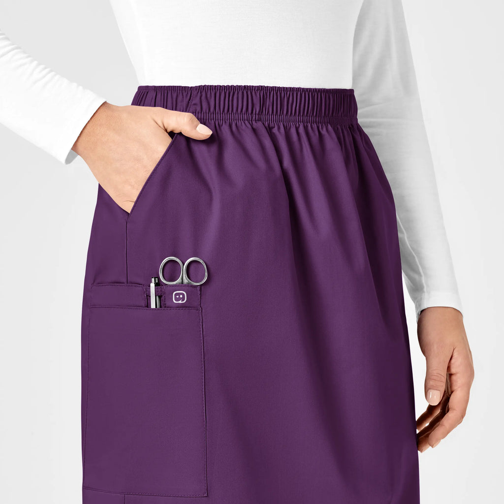 Wink Scrubs Women's Pull On Cargo Skirt Eggplant | scrub-supply.com