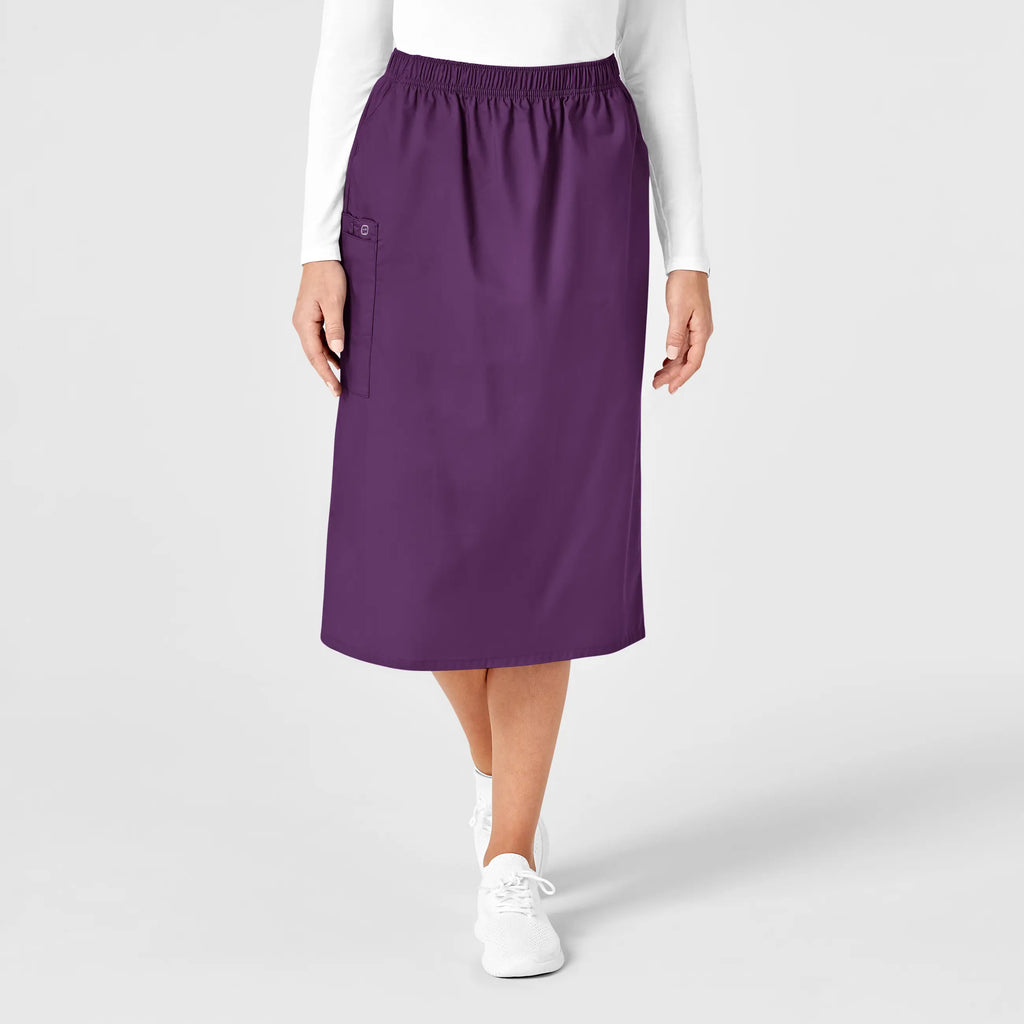 Wink Scrubs Women's Pull On Cargo Skirt Eggplant | scrub-supply.com