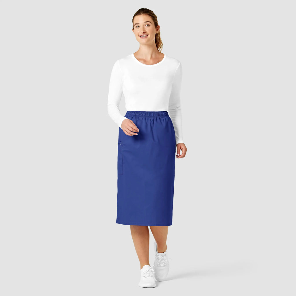 Wink Scrubs Women's Pull On Cargo Skirt Galaxy Blue | scrub-supply.com