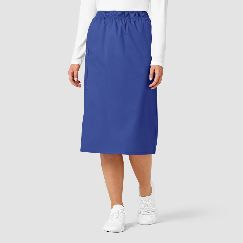 Wink Scrubs Women's Pull On Cargo Skirt Galaxy Blue | scrub-supply.com