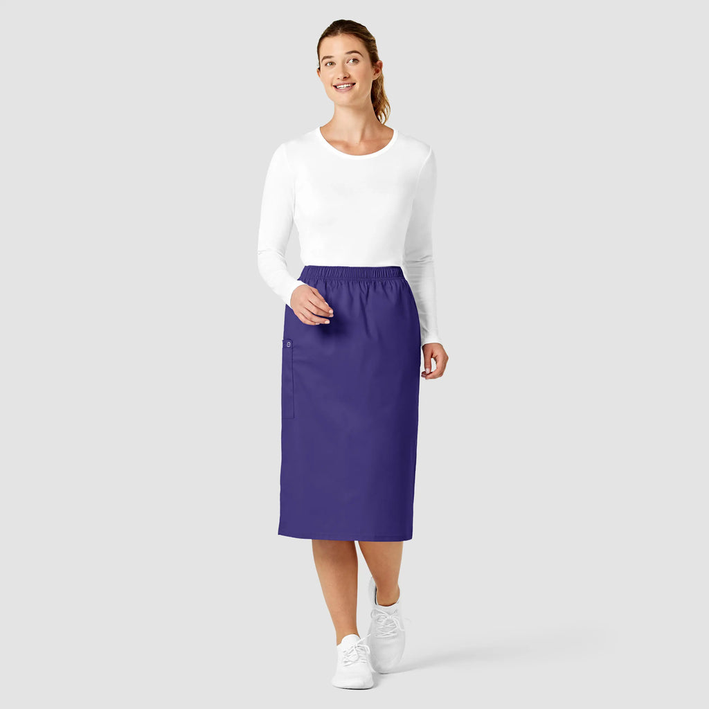 Wink Scrubs Women's Pull On Cargo Skirt Grape | scrub-supply.com