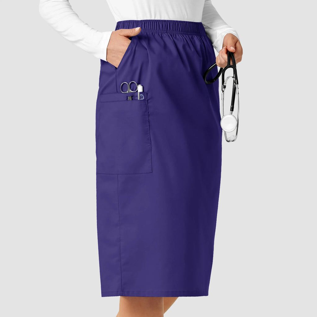 Wink Scrubs Women's Pull On Cargo Skirt Grape | scrub-supply.com