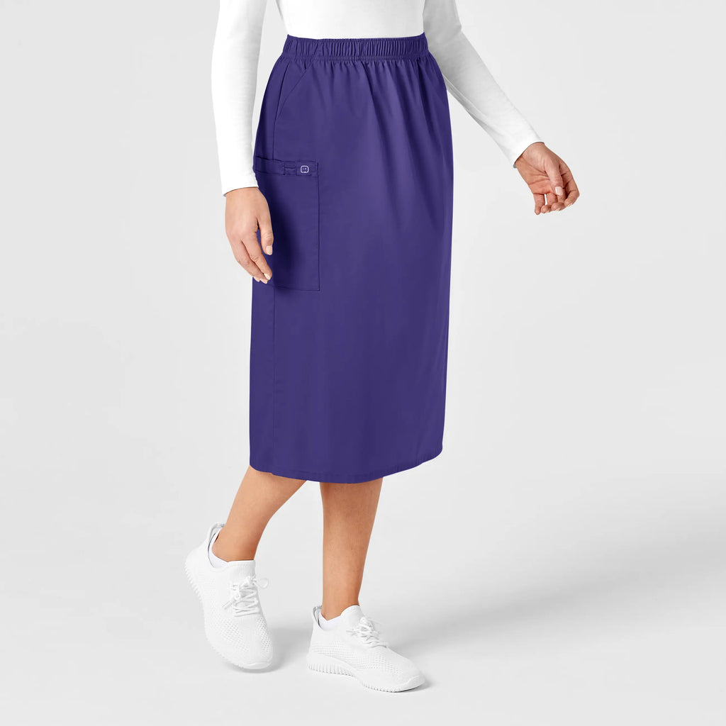 Wink Scrubs Women's Pull On Cargo Skirt Grape | scrub-supply.com