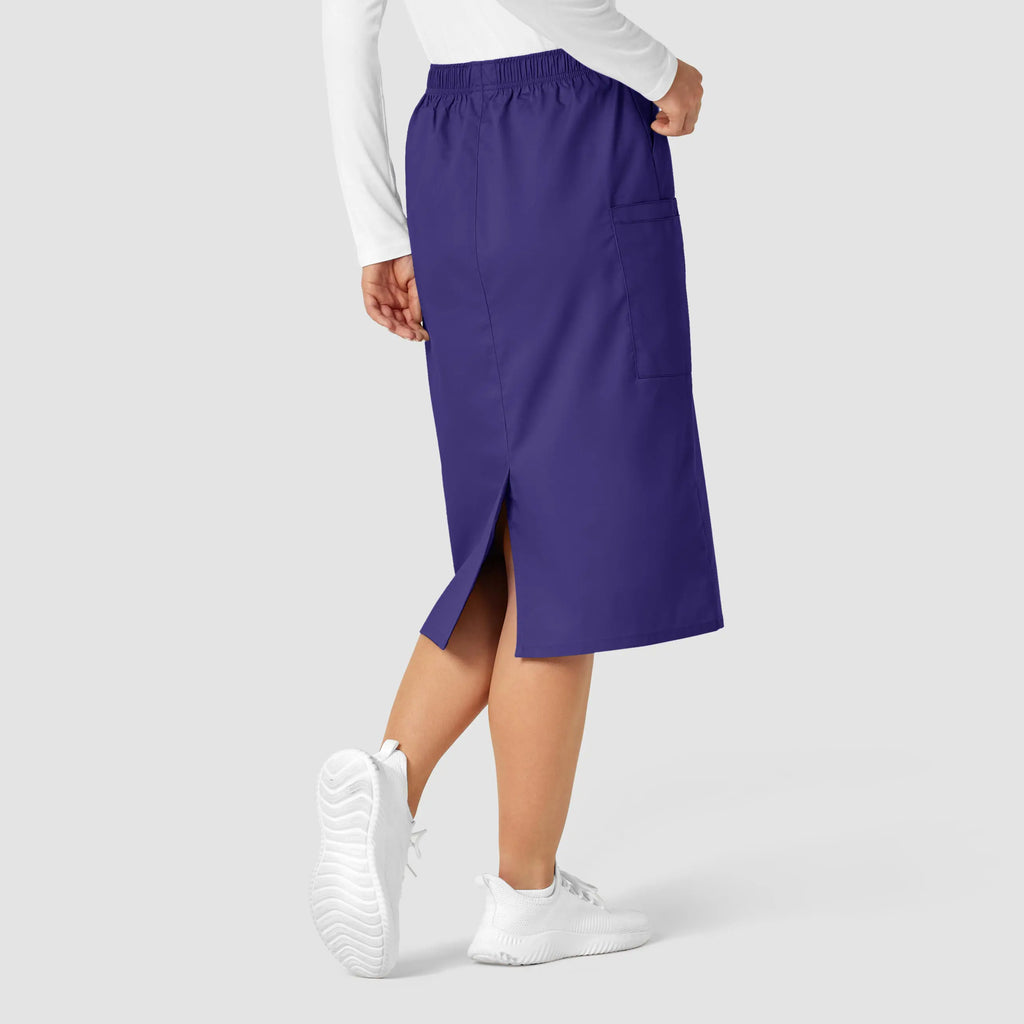 Wink Scrubs Women's Pull On Cargo Skirt Grape | scrub-supply.com