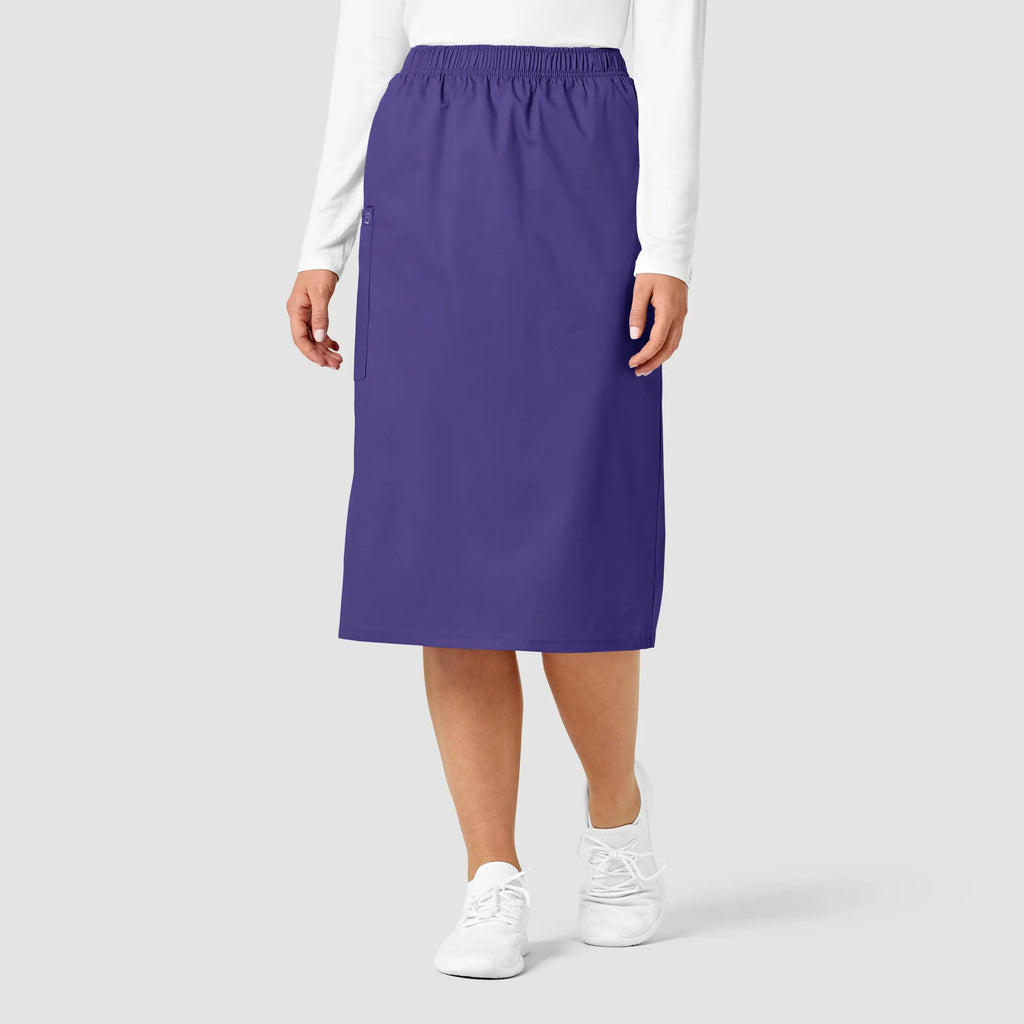 Wink Scrubs Women's Pull On Cargo Skirt Grape | scrub-supply.com