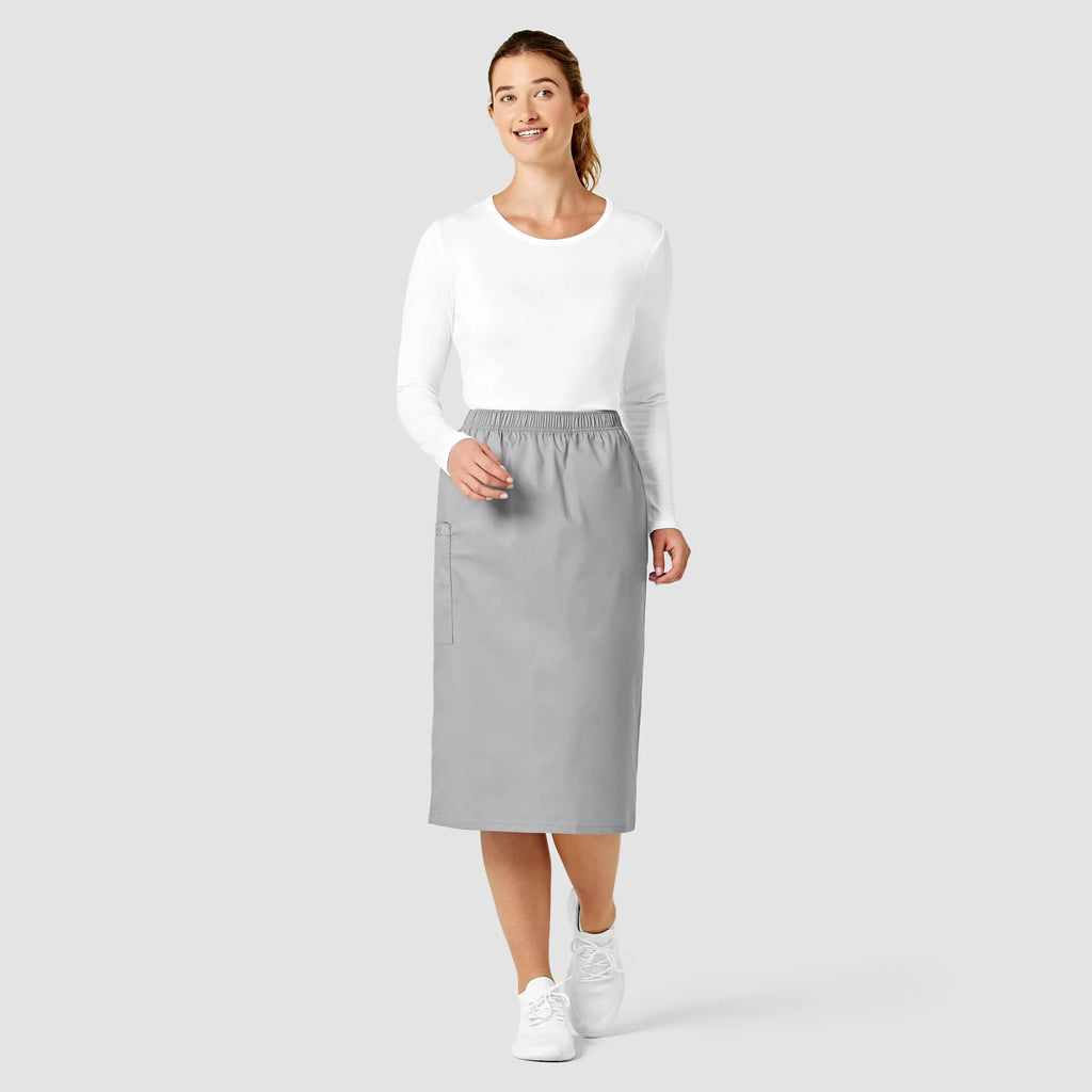 Wink Scrubs Women's Pull On Cargo Skirt Grey | scrub-supply.com