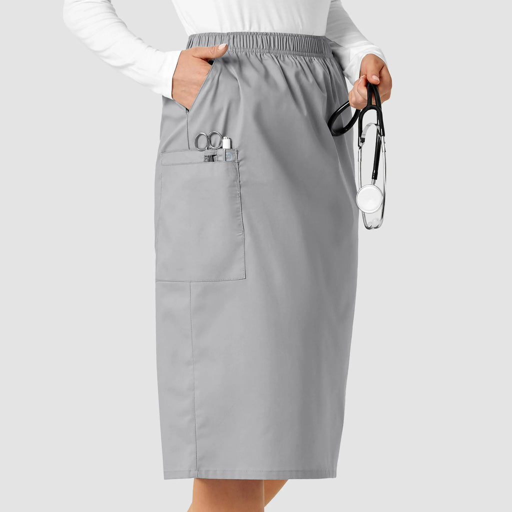 Wink Scrubs Women's Pull On Cargo Skirt Grey | scrub-supply.com