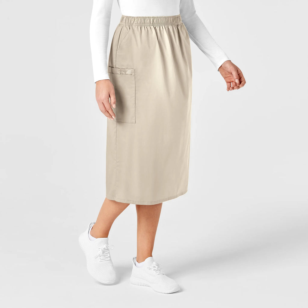 Wink Scrubs Women's Pull On Cargo Skirt Khaki | scrub-supply.com