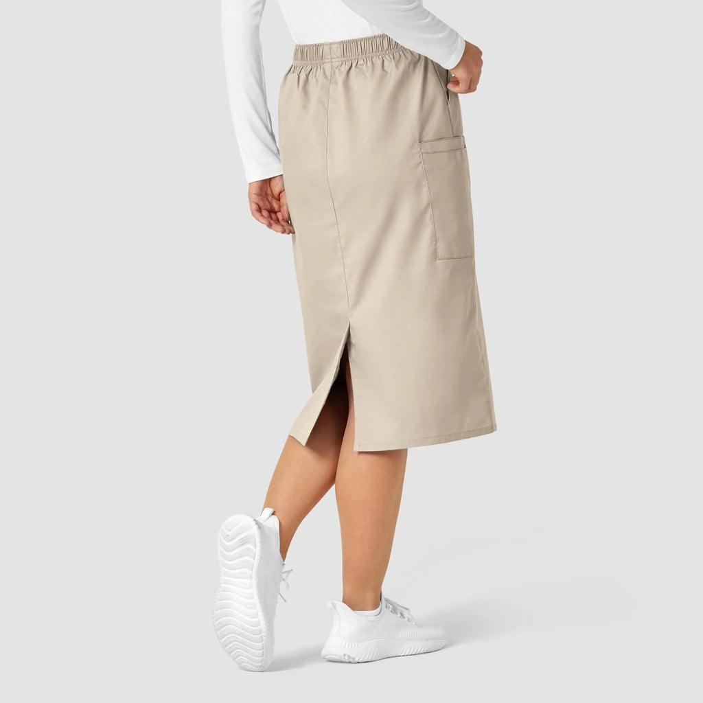 Wink Scrubs Women's Pull On Cargo Skirt Khaki | scrub-supply.com