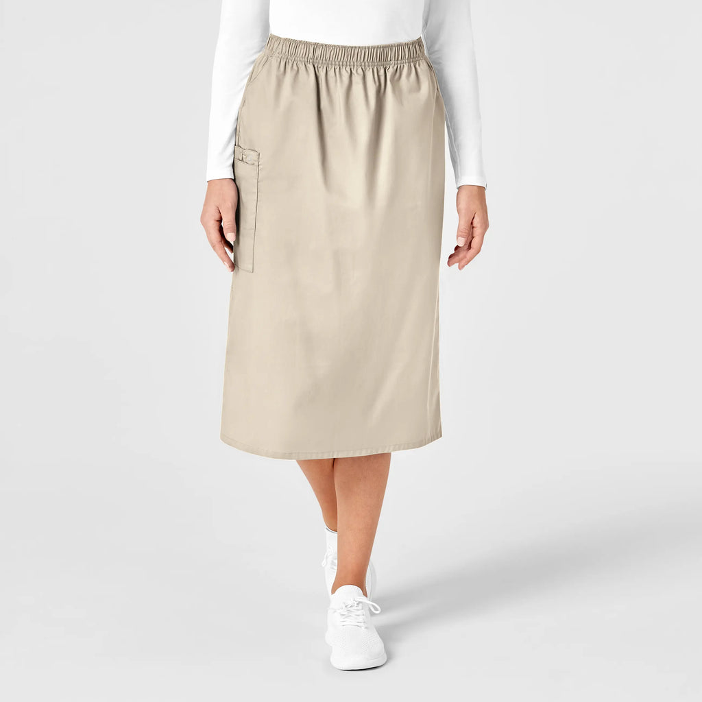 Wink Scrubs Women's Pull On Cargo Skirt Khaki | scrub-supply.com