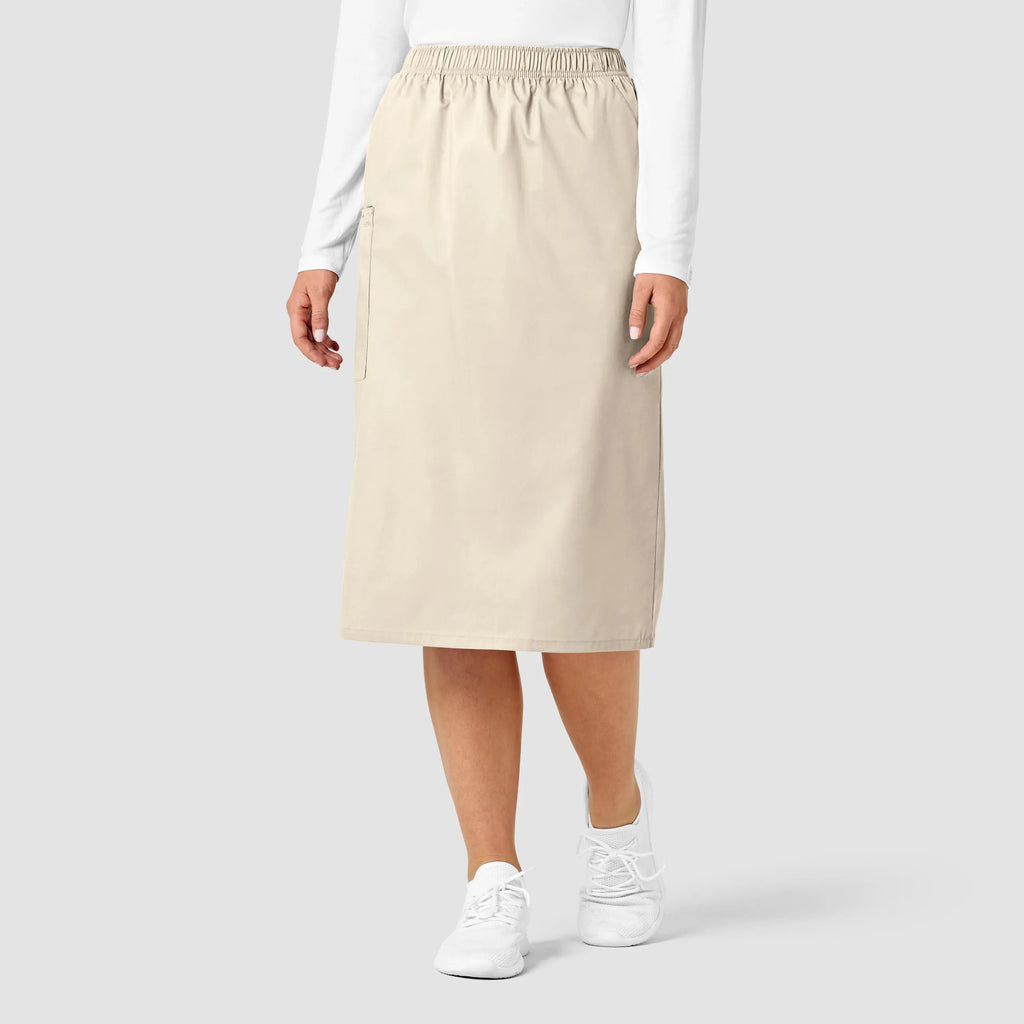 Wink Scrubs Women's Pull On Cargo Skirt Khaki | scrub-supply.com