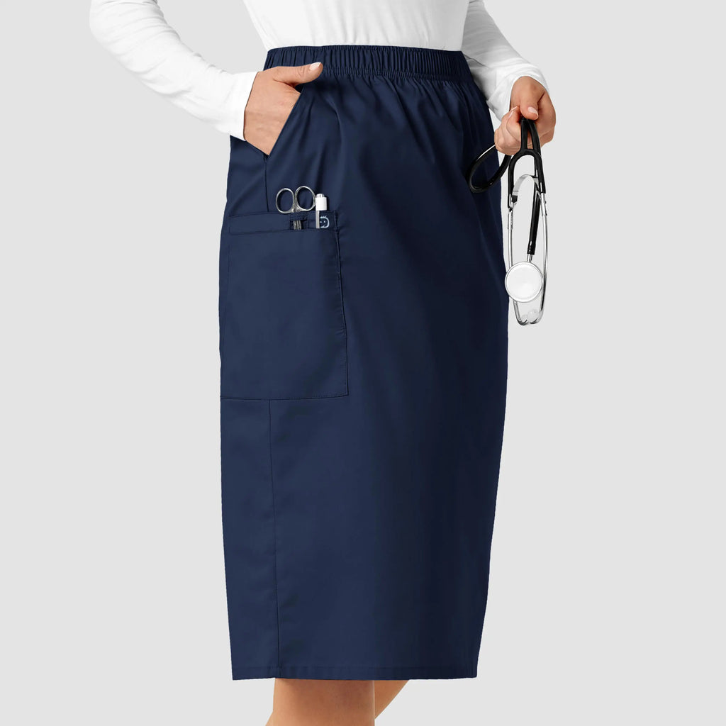 Wink Scrubs Women's Pull On Cargo Skirt Navy | scrub-supply.com