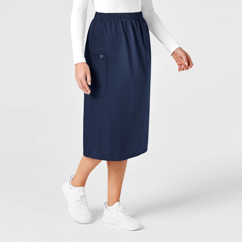 Wink Scrubs Women's Pull On Cargo Skirt Navy | scrub-supply.com