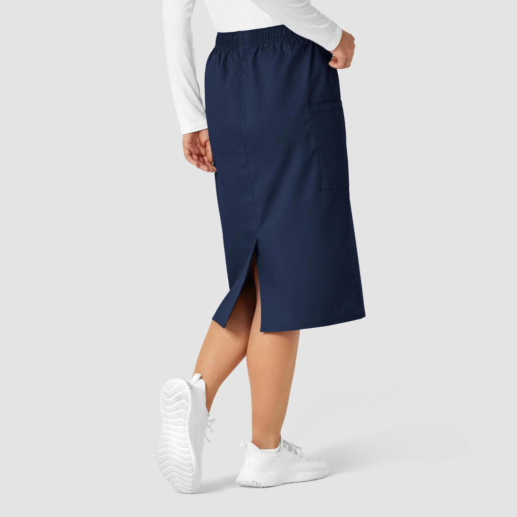 Wink Scrubs Women's Pull On Cargo Skirt Navy | scrub-supply.com