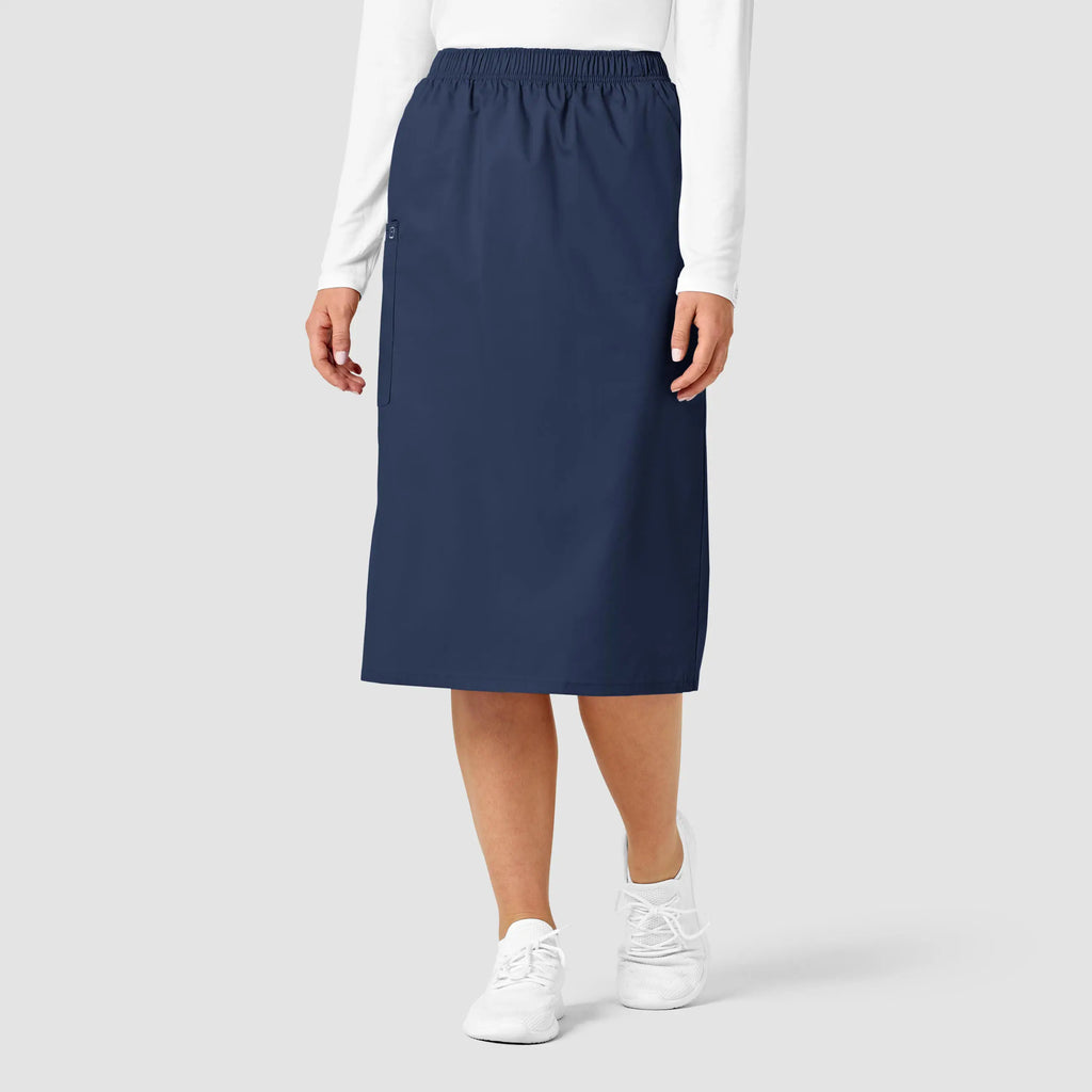 Wink Scrubs Women's Pull On Cargo Skirt Navy | scrub-supply.com