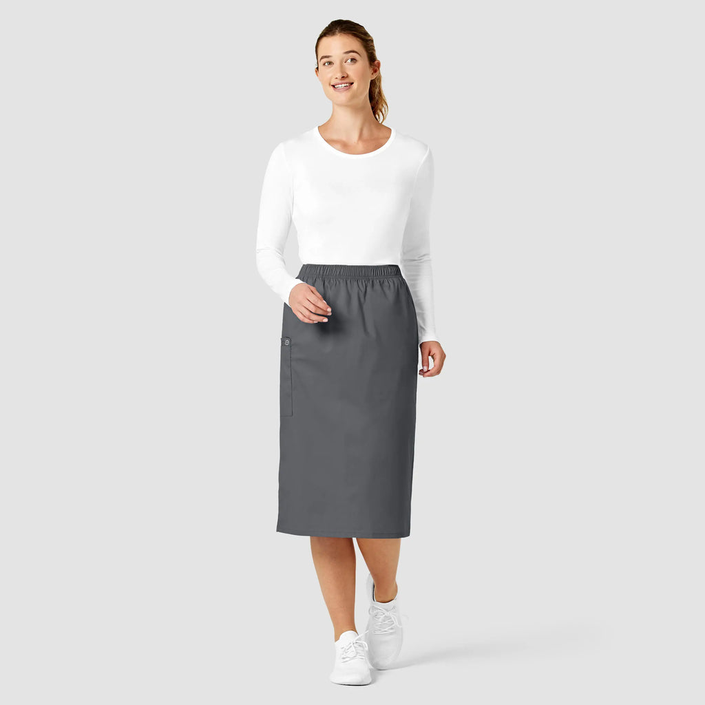 Wink Scrubs Women's Pull On Cargo Skirt Pewter | scrub-supply.com