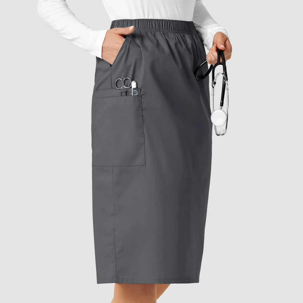 Wink Scrubs Women's Pull On Cargo Skirt Pewter | scrub-supply.com