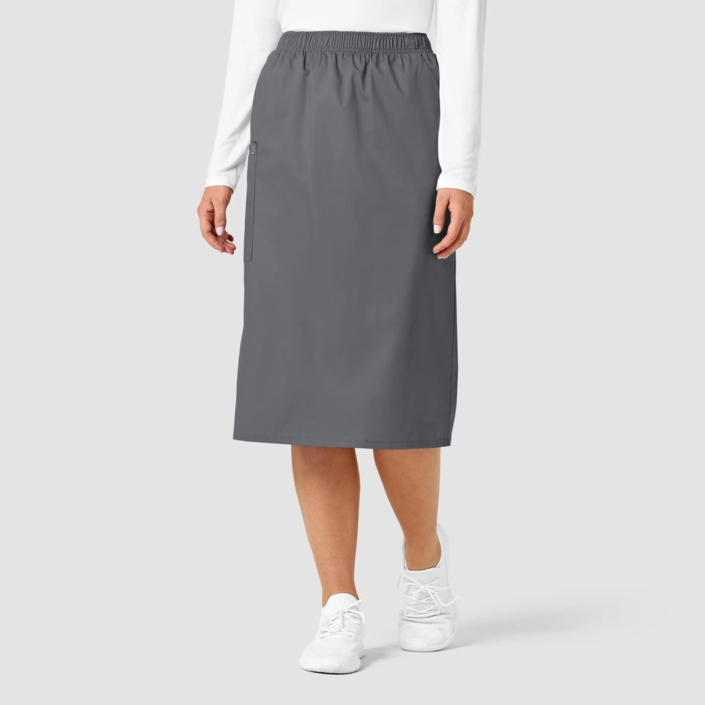 Wink Scrubs Women's Pull On Cargo Skirt Pewter | scrub-supply.com