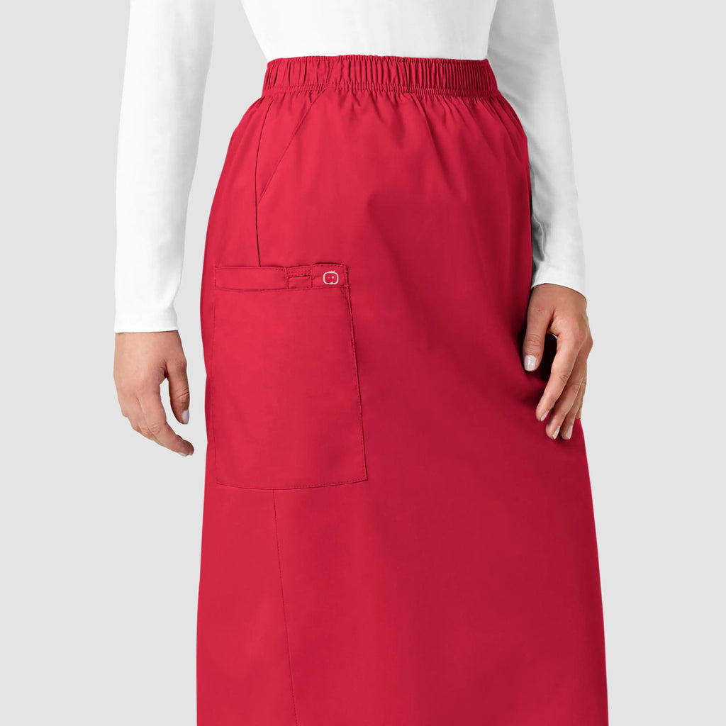 Wink Scrubs Women's Pull On Cargo Skirt Red | scrub-supply.com