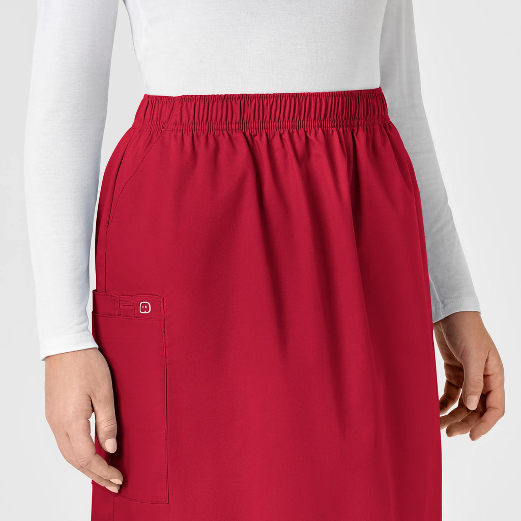 Wink Scrubs Women's Pull On Cargo Skirt Red | scrub-supply.com