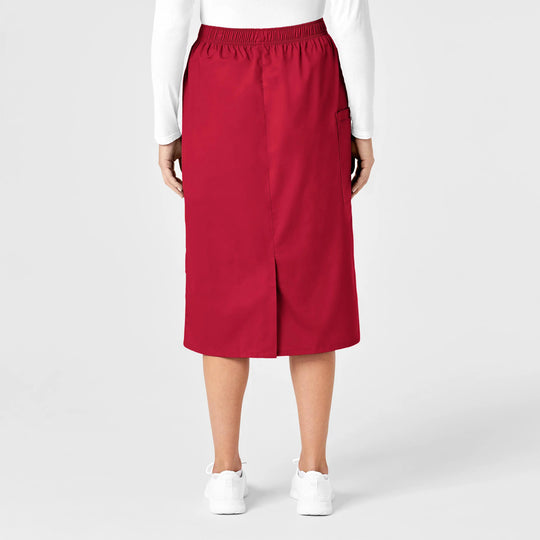 Wink Scrubs Women's Pull On Cargo Skirt Red | scrub-supply.com