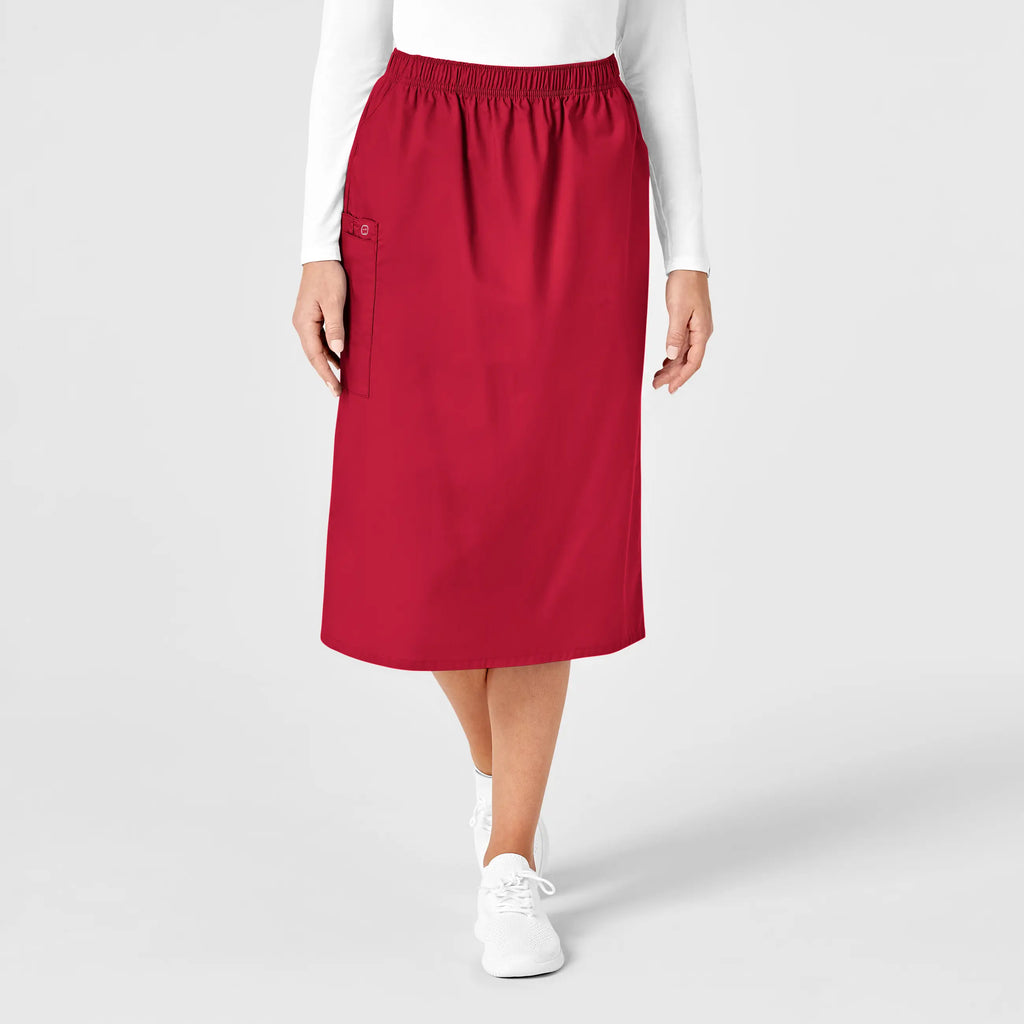 Wink Scrubs Women's Pull On Cargo Skirt Red | scrub-supply.com