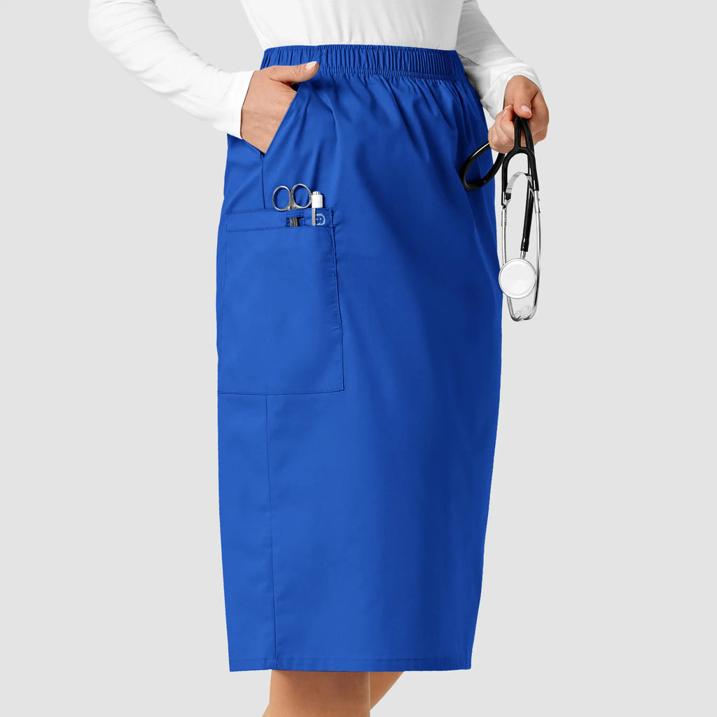 Wink Scrubs Women's Pull On Cargo Skirt Royal Blue | scrub-supply.com