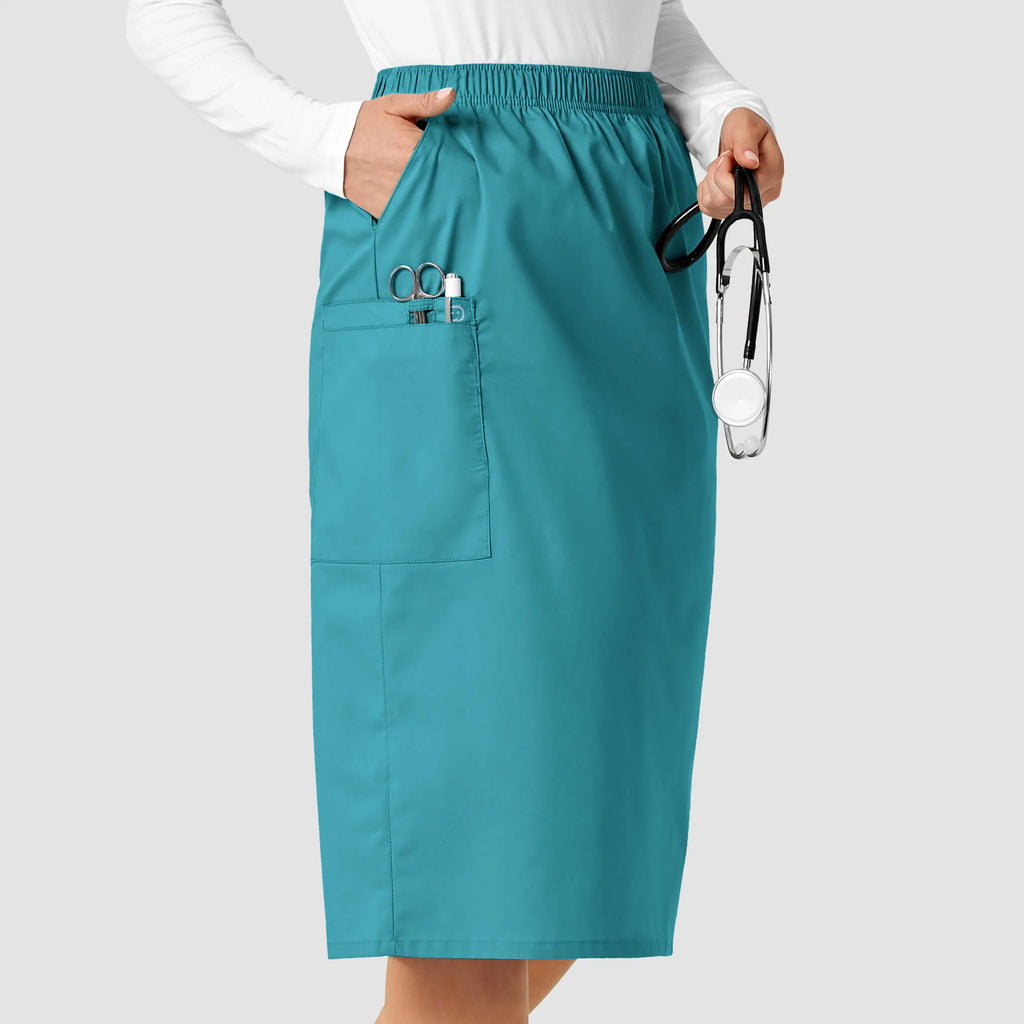 Wink Scrubs Women's Pull On Cargo Skirt Teal | scrub-supply.com