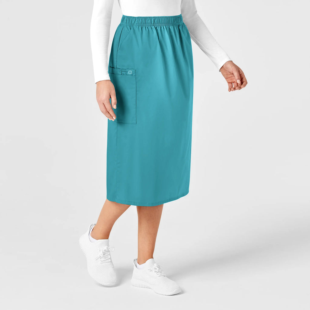 Wink Scrubs Women's Pull On Cargo Skirt Teal | scrub-supply.com