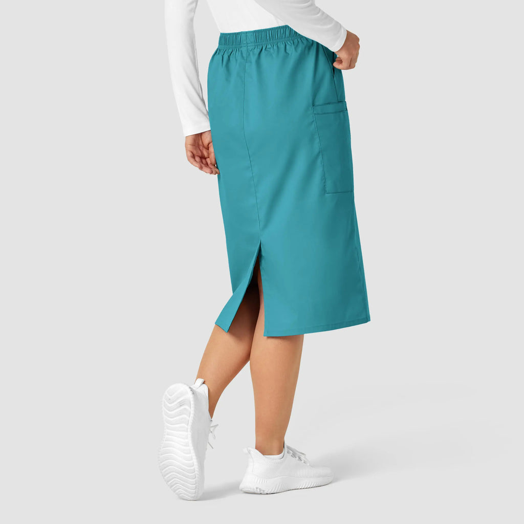 Wink Scrubs Women's Pull On Cargo Skirt Teal | scrub-supply.com