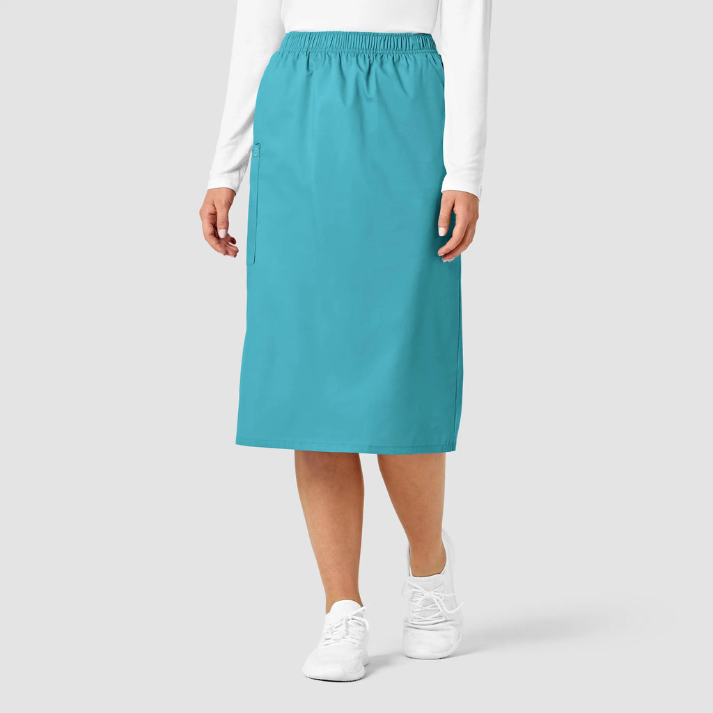 Wink Scrubs Women's Pull On Cargo Skirt Teal | scrub-supply.com