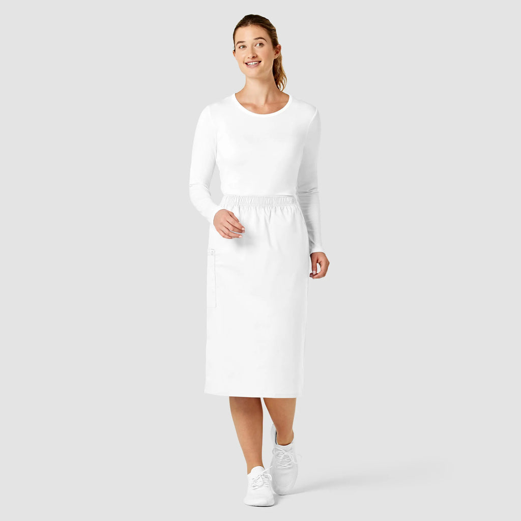 Wink Scrubs Women's Pull On Cargo Skirt White | scrub-supply.com