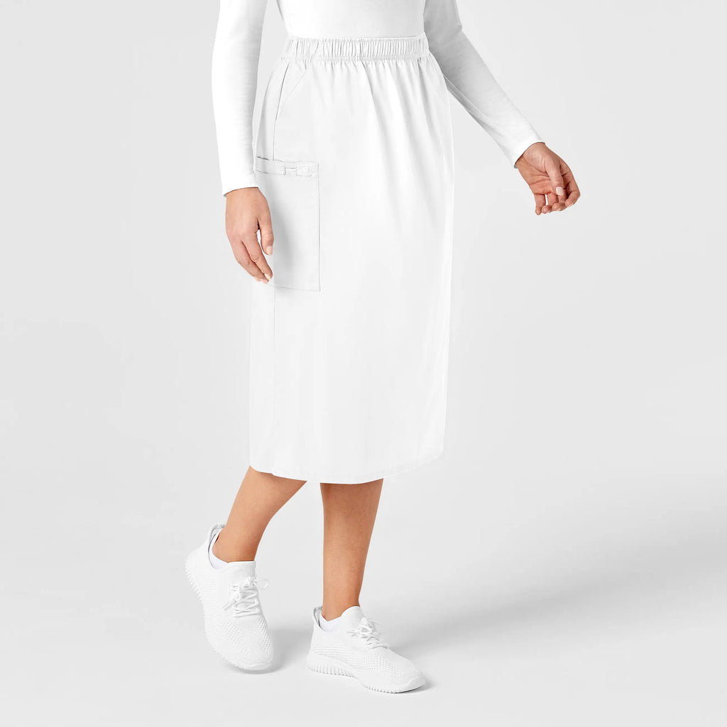 Wink Scrubs Women's Pull On Cargo Skirt White | scrub-supply.com