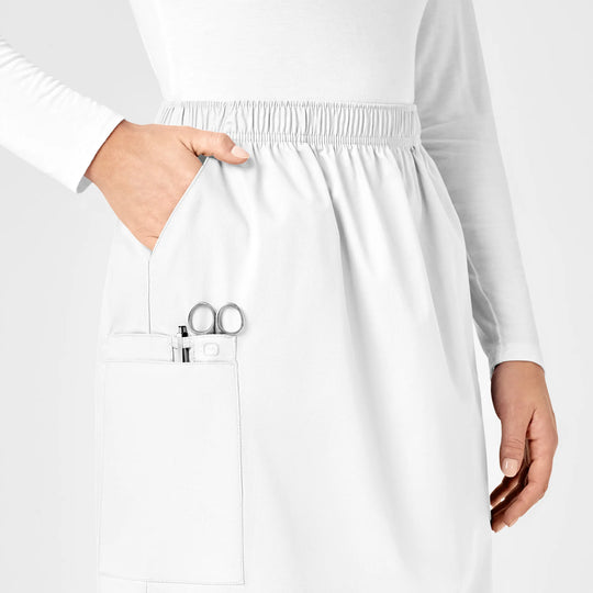 Wink Scrubs Women's Pull On Cargo Skirt White | scrub-supply.com