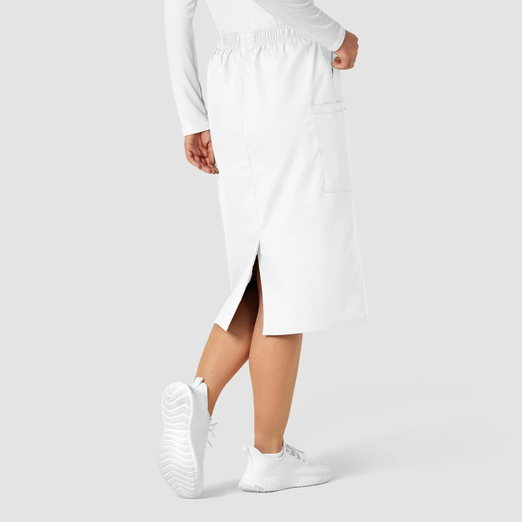 Wink Scrubs Women's Pull On Cargo Skirt White | scrub-supply.com