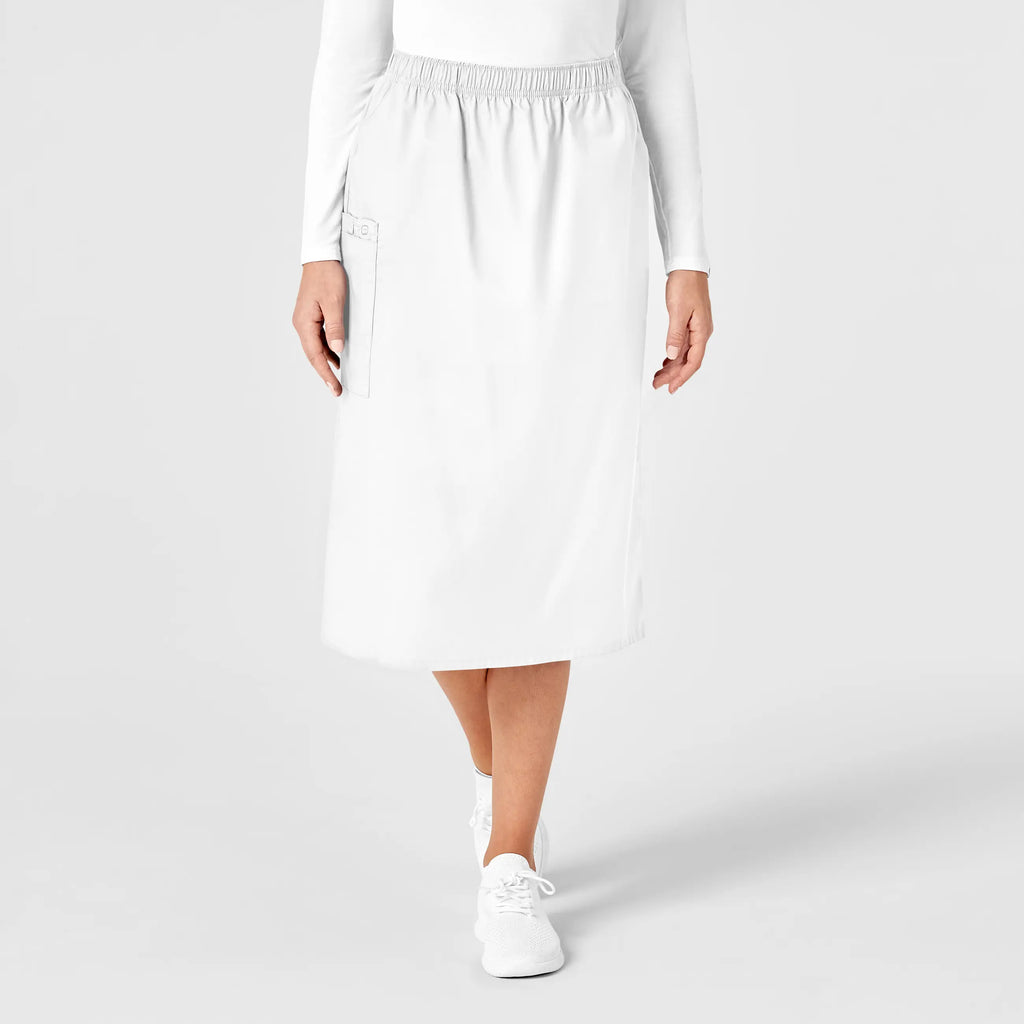 Wink Scrubs Women's Pull On Cargo Skirt White | scrub-supply.com