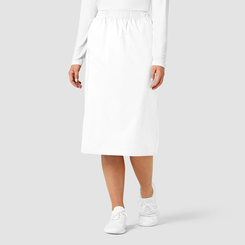 Wink Scrubs Women's Pull On Cargo Skirt White | scrub-supply.com