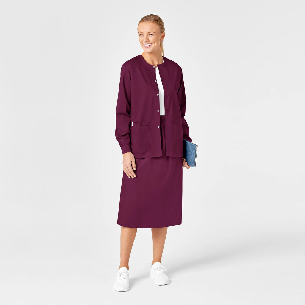 Wink Scrubs Women's Pull On Cargo Skirt Wine | scrub-supply.com