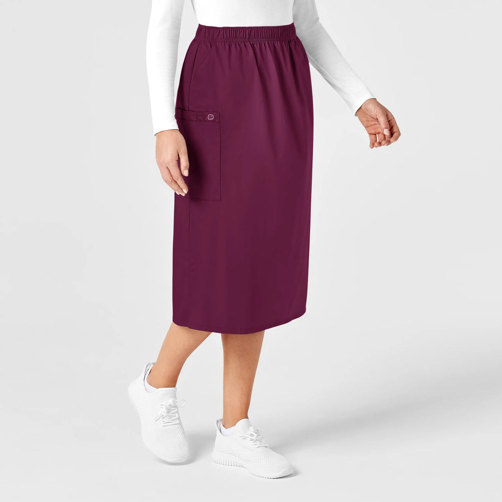 Wink Scrubs Women's Pull On Cargo Skirt Wine | scrub-supply.com