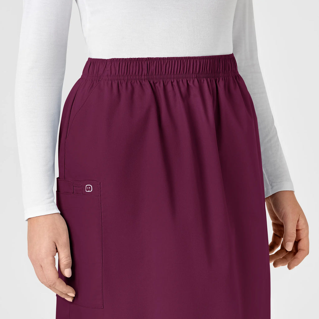 Wink Scrubs Women's Pull On Cargo Skirt Wine | scrub-supply.com