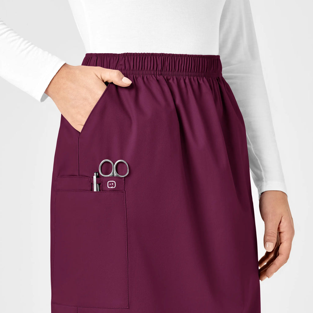 Wink Scrubs Women's Pull On Cargo Skirt Wine | scrub-supply.com