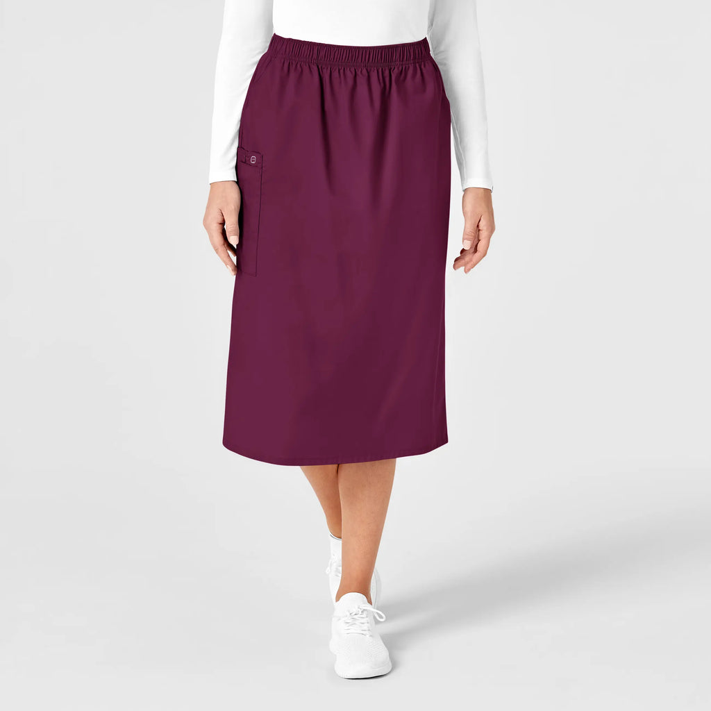 Wink Scrubs Women's Pull On Cargo Skirt Wine | scrub-supply.com