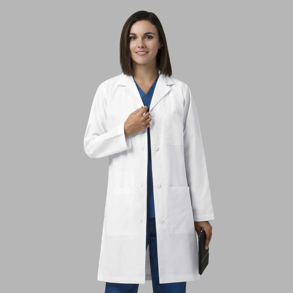 Wink Scrubs Women's Long Coat White | scrub-supply.com