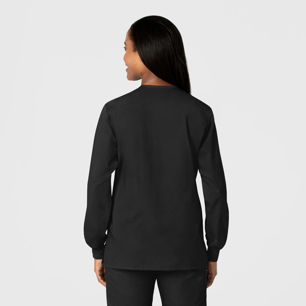 Wink Scrubs Unisex Snap Front Jacket Black | scrub-supply.com