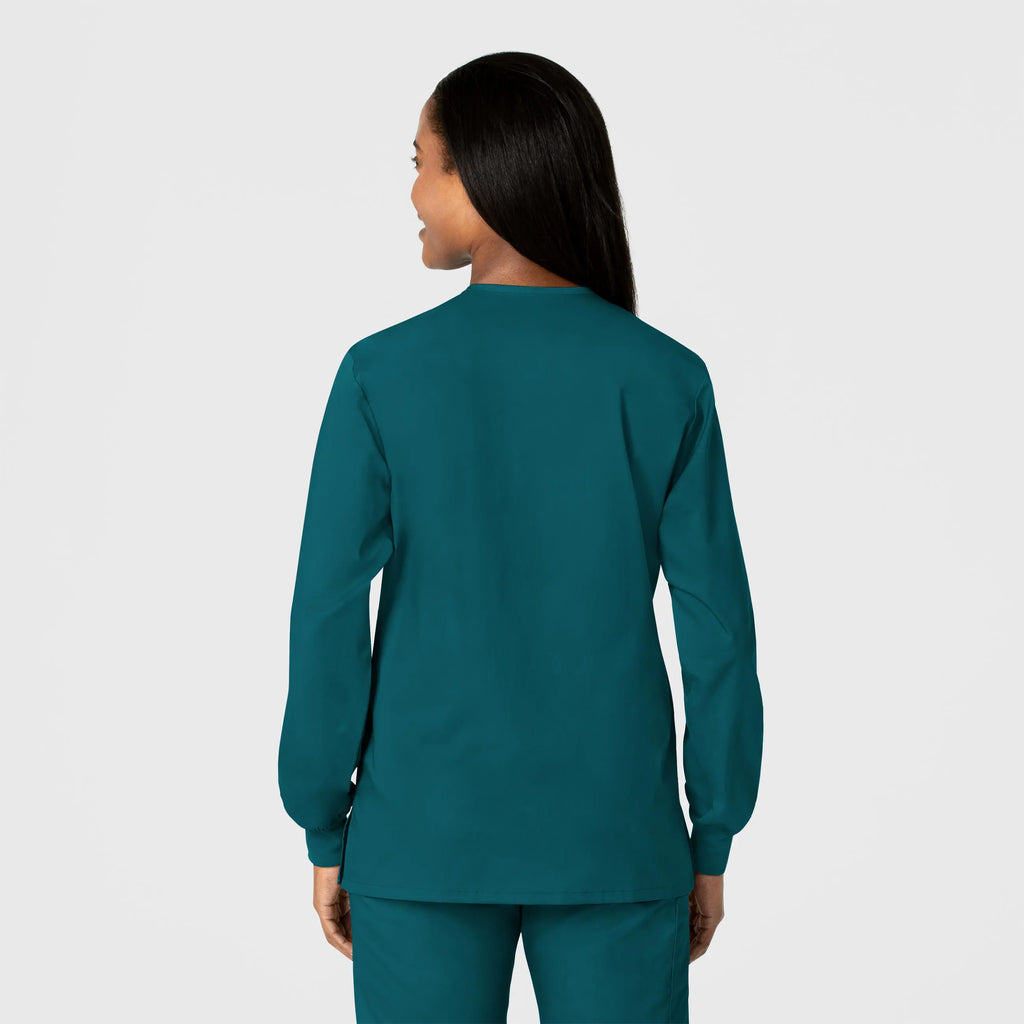 Wink Scrubs Unisex Snap Front Jacket Caribbean Blue | scrub-supply.com