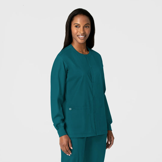 Wink Scrubs Unisex Snap Front Jacket Caribbean Blue | scrub-supply.com