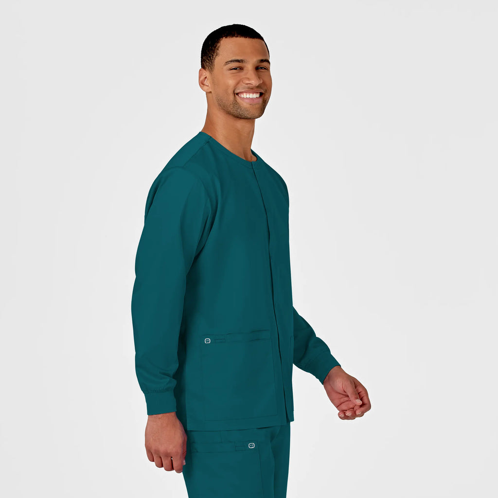 Wink Scrubs Unisex Snap Front Jacket Caribbean Blue | scrub-supply.com