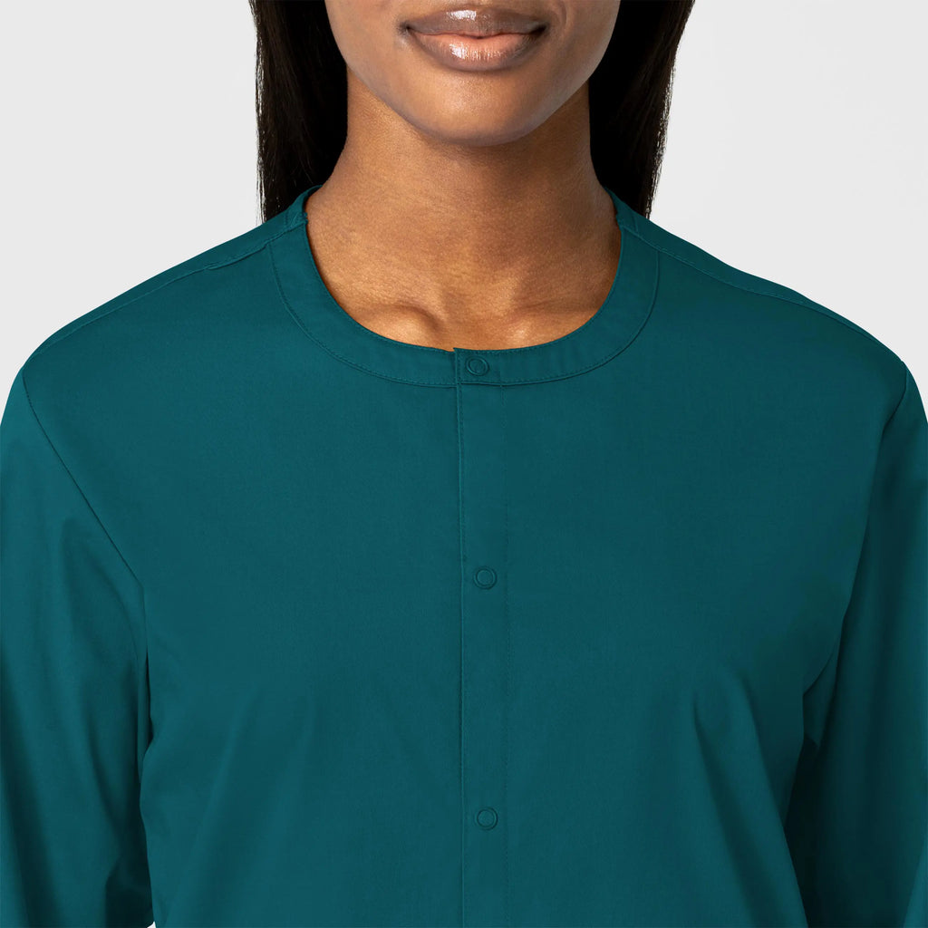 Wink Scrubs Unisex Snap Front Jacket Caribbean Blue | scrub-supply.com