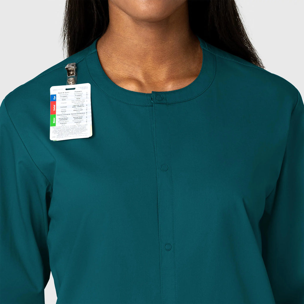 Wink Scrubs Unisex Snap Front Jacket Caribbean Blue | scrub-supply.com