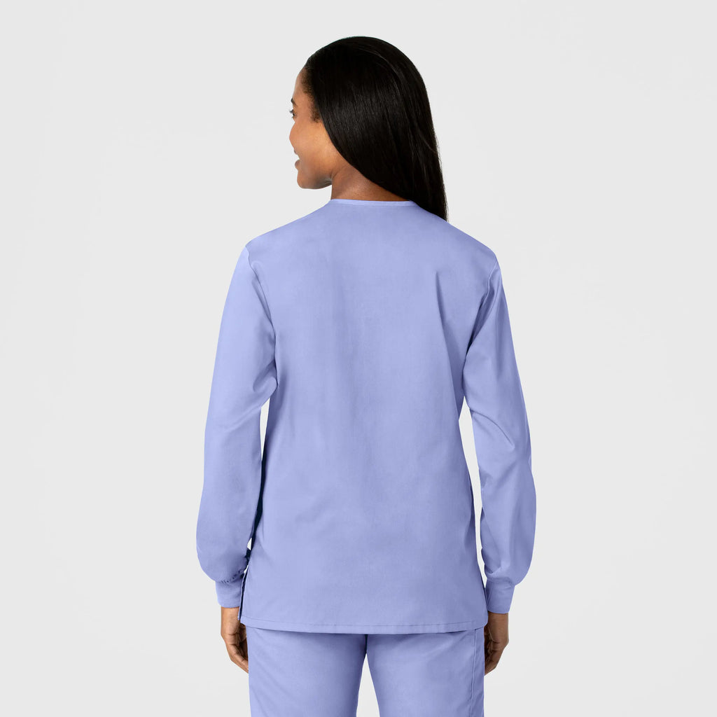 Wink Scrubs Unisex Snap Front Jacket Ceil Blue | scrub-supply.com